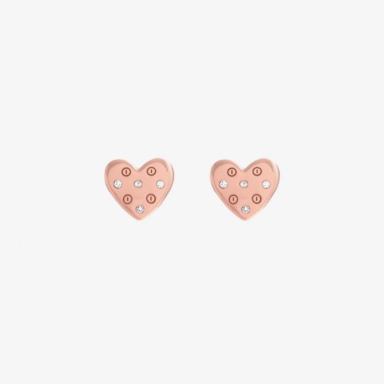 Olivia Burton Classic Heart Rose Gold Tone Stud Earrings OBJSAE03