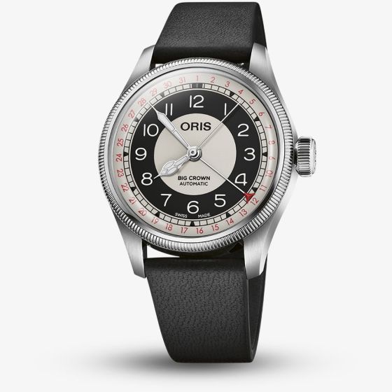 Oris Mens Big Crown 'Bullseye' Pointer Date Black Leather Strap Watch 754 7779 4061-07 5 19 25