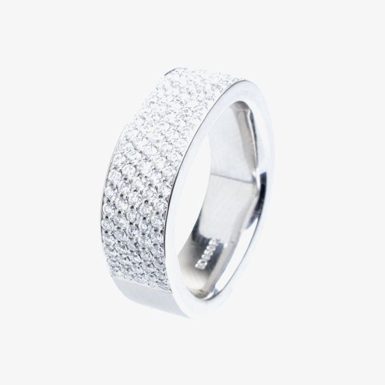 Henrich and Denzel Forma- Platinum 0.975ct Diamond Half Eternity Ring P4563-01