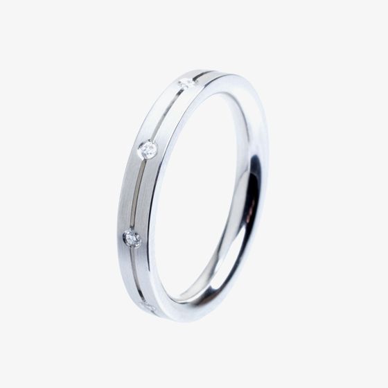 Henrich and Denzel Platinum 3mm 0.09ct Diamond Eternity Ring P4641.01/0 51.5