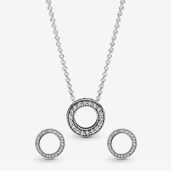 PANDORA Halo Jewellery Set 397436CZ-45 & 290585CZ