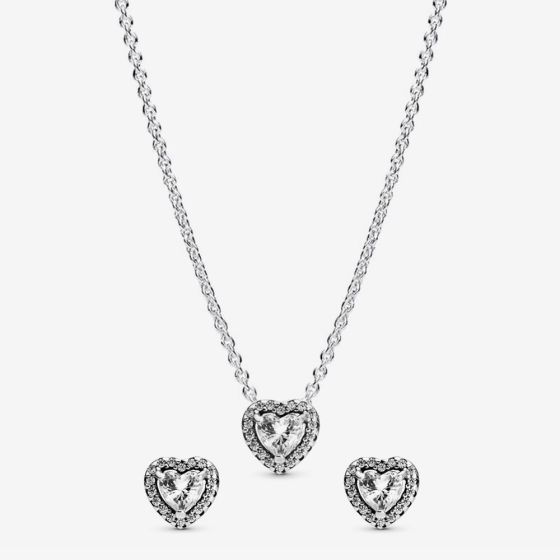 PANDORA Elevated Heart Jewellery Set 398425C01-45 & 298427C01