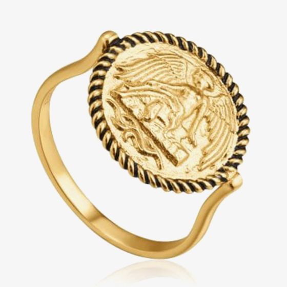Ania Haie Gold Tone Winged Goddess Ring R020-01G