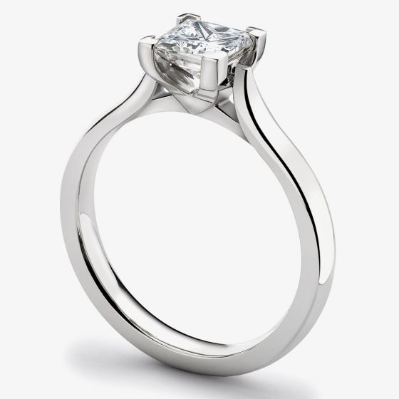 Platinum 0.45ct Diamond Princess-Cut Solitaire Ring R1-2012(5.0)