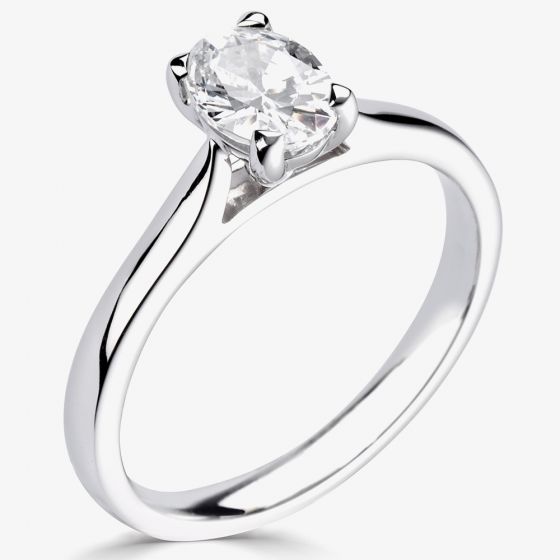 Signature Collection Platinum GIA Certificated 1.00ct Oval Diamond Solitaire Ring RI-2212(1.00CT PLUS)- D/IF/1.00ct