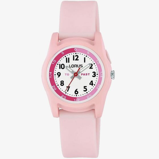 Lorus Childrens Pink Rubber Strap Watch R2357NX9