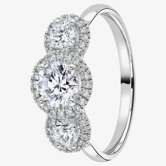 1888 Collection Platinum Brilliant Cut 0.63ct Triple Halo Diamond Ring R3-2042