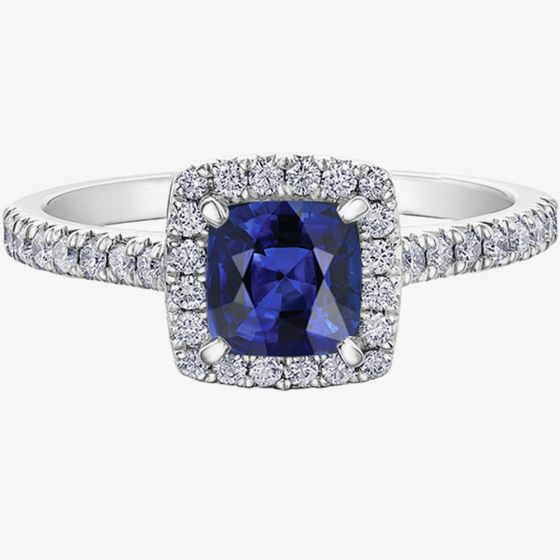 Platinum Sapphire 0.31ct Diamond Ring 30676WG/130