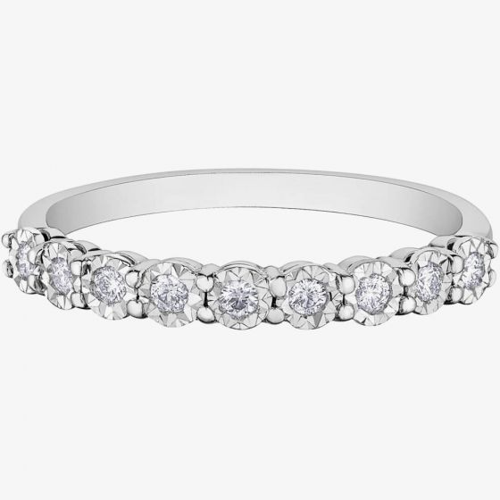 9ct White Gold 0.15ct Diamond Half Eternity Ring 50L67WG/15-10