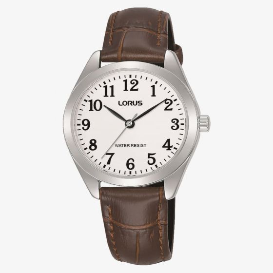 Lorus Ladies Brown Leather Strap Watch RG241TX9
