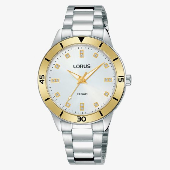 Lorus Ladies Sports White Sunray Dial Bracelet Watch RG243RX9