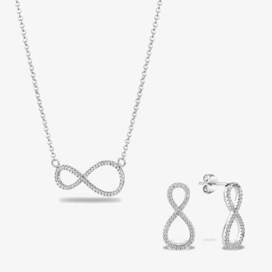 Rosa Lea Pave Infinity Jewellery Set AE-950632NA-1 & AE-950711EA