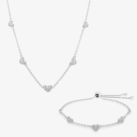 Rosa Lea Pave Hearts Jewellery Set AM-2THB021504 & AM-2THB021604