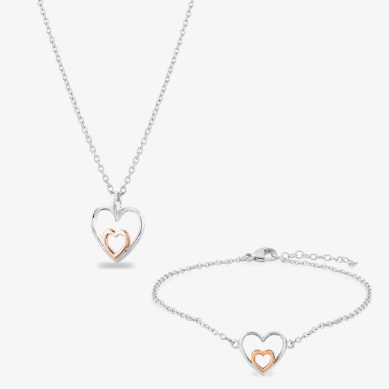 Rosa Lea Double Heart Jewellery Set AM-2THB027706 & AM-2THB027806