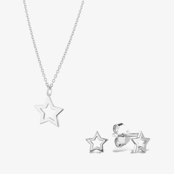 Rosa Lea Open Star Pendant Jewellery Set AM-2THB011004 & AM-2THB010904