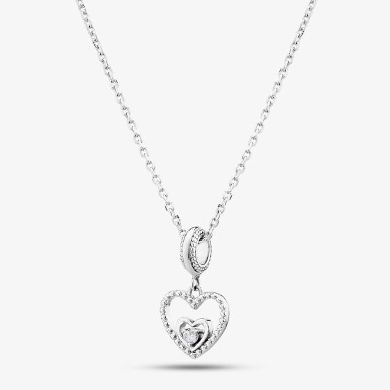 Rosa Lea April Birthstone Heart Dangle Charm Necklace