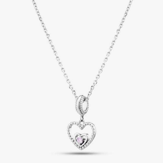 Rosa Lea June Birthstone Heart Dangle Charm Necklace