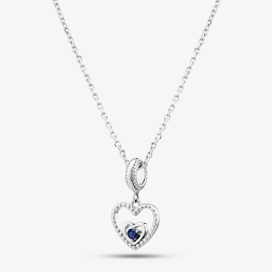 Rosa Lea September Birthstone Heart Dangle Charm Necklace