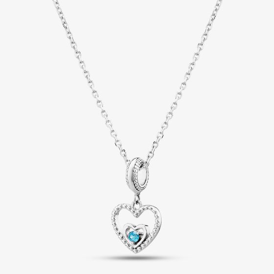 Rosa Lea December Birthstone Heart Dangle Charm Necklace