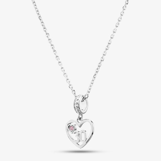 Rosa Lea 30 Heart Dangle Charm Necklace