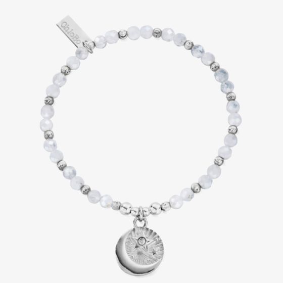 ChloBo Ladies Ecliptic Aura Moonstone Moon & Star Beaded Bracelet SBXMAS24