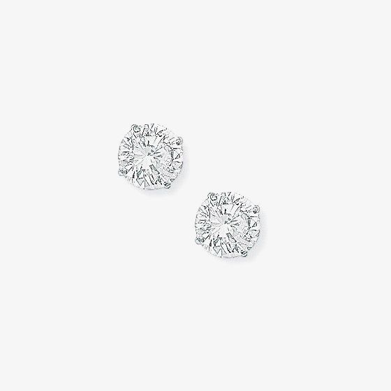 9ct White Gold 6mm Round Cubic Zirconia Stud Earrings SE406