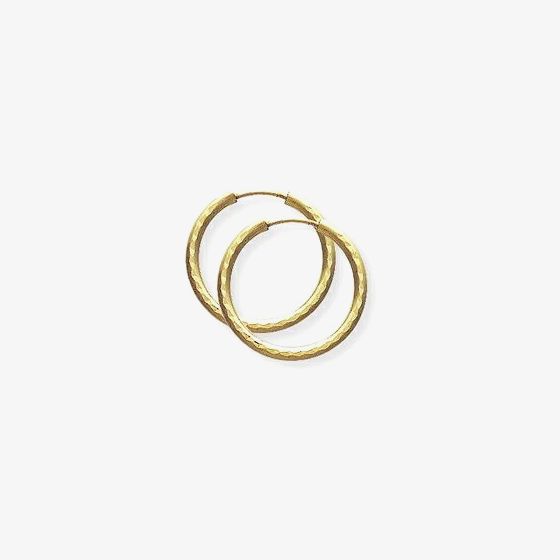 9ct Gold Diamond Cut Tube Sleeper Earrings SE937