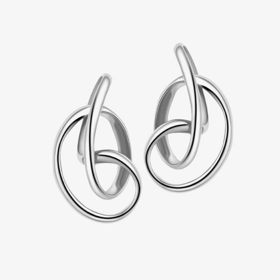 Fei Liu Serenity Silver Knot Stud Earrings SER-925R-203-0000