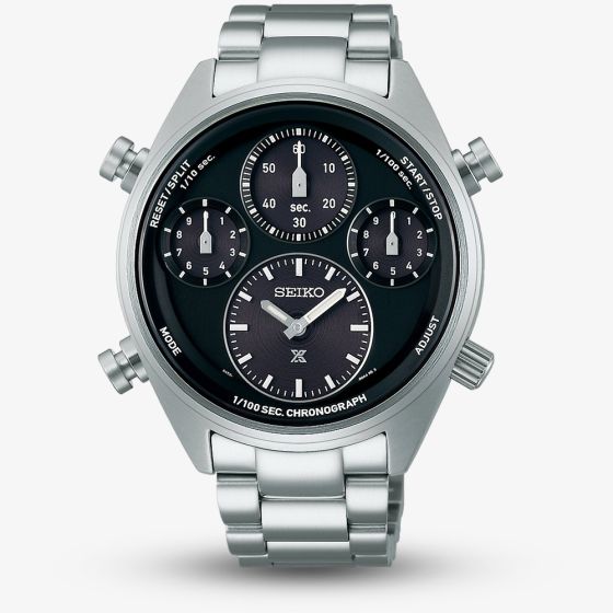 Seiko Prospex Black on Black One Hundreth Of A Second Speedtimer Watch SFJ003P1