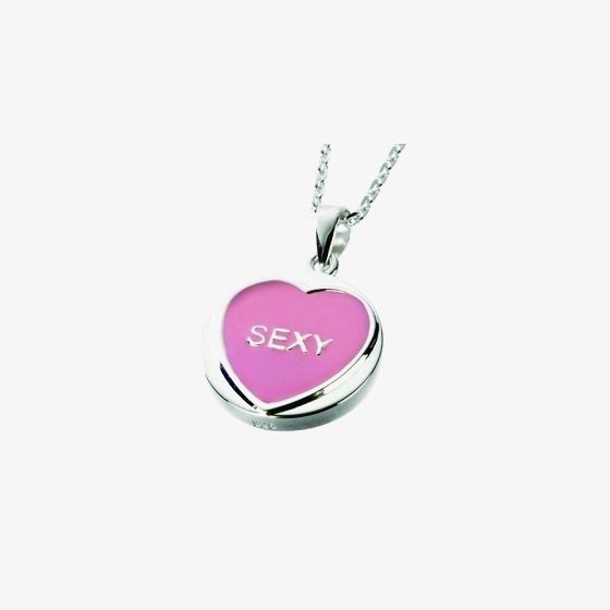 Love Hearts Silver Enamel Pendant - Sexy
