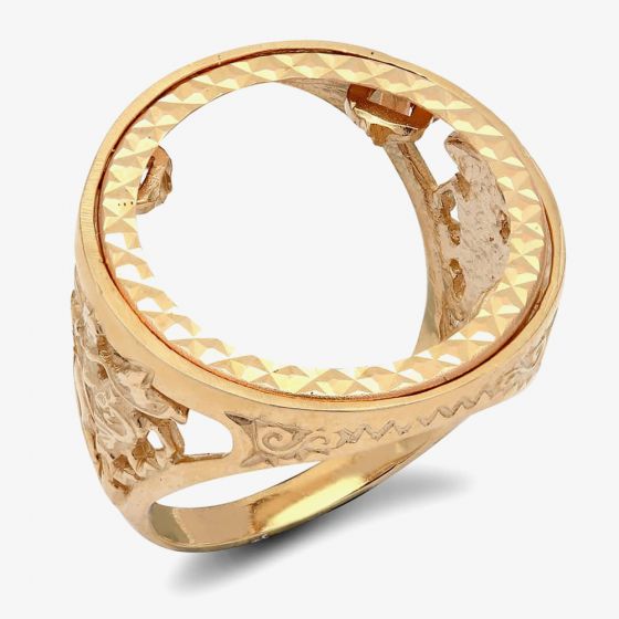 9ct Yellow Gold St George Half-Sovereign Ring Mount SR010/H