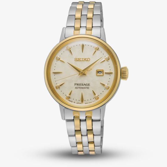 Seiko Presage Cocktail Time White Lady Diamond Twist Watch SRE010J1