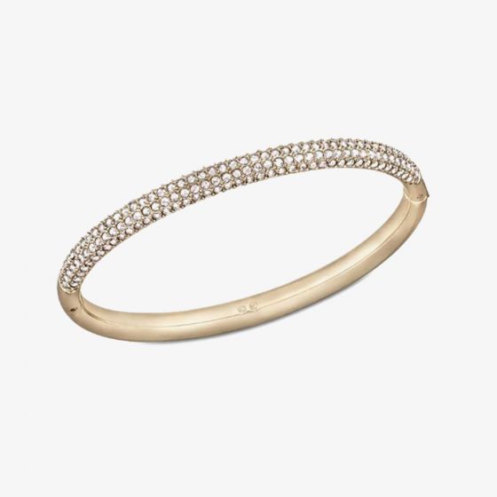 Swarovski Stone Rose Gold Tone Half Pavé Bangle 5032850