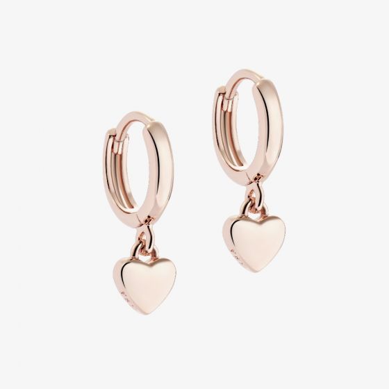 Ted Baker HARRIE Rose Gold Tone Heart Huggie Hoop Earrings TBJ2578-24-03
