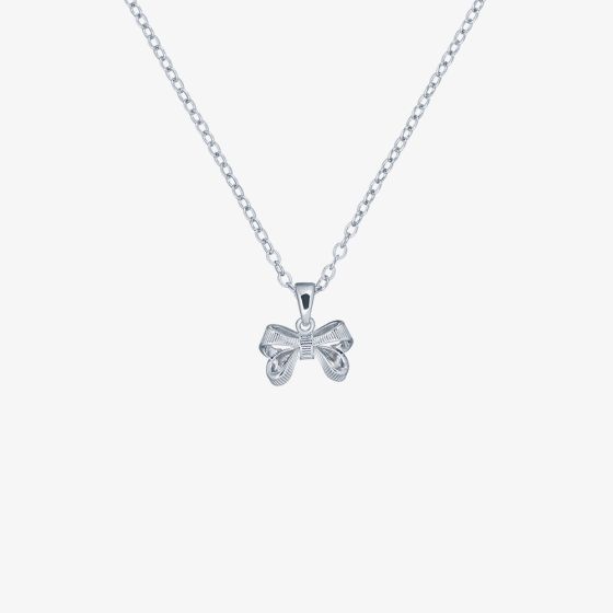 Ted Baker PETRAE Silver Tone Bow Pendant Necklace TBJ2662-01-03