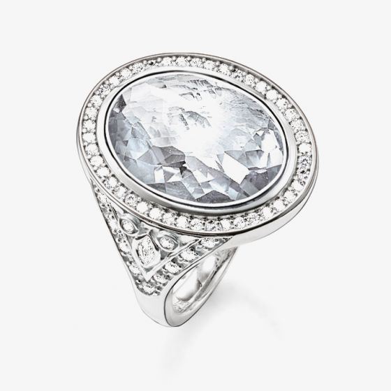THOMAS SABO Silver Oval Cubic Zirconia Ring TR2022-051-14