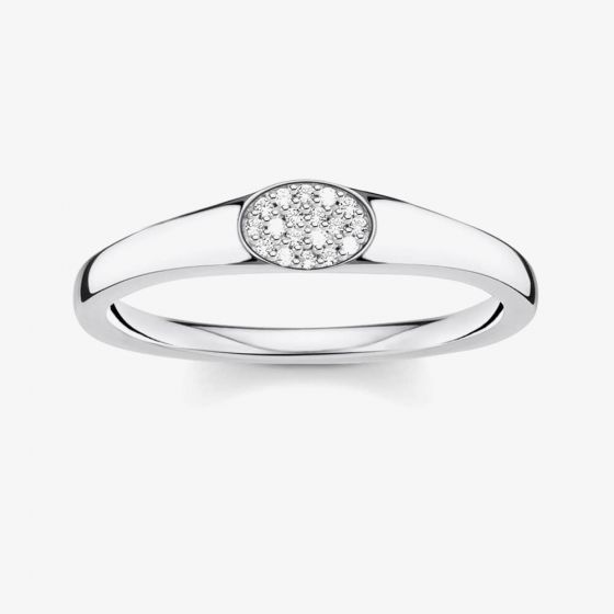 THOMAS SABO Silver Oval Cubic Zirconia Pave Ring TR2315-051-14