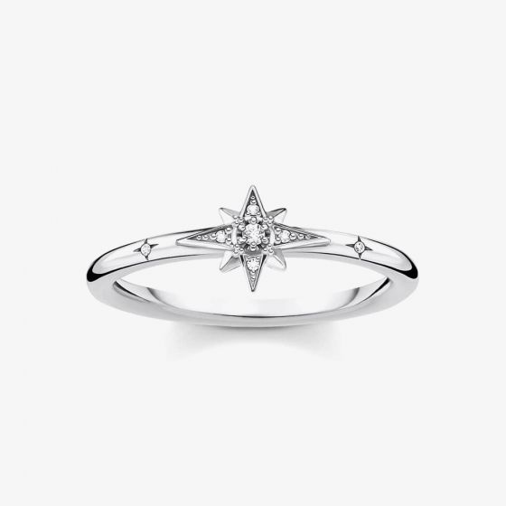 THOMAS SABO Silver Cubic Zirconia Pave Star Ring TR2317-051-14