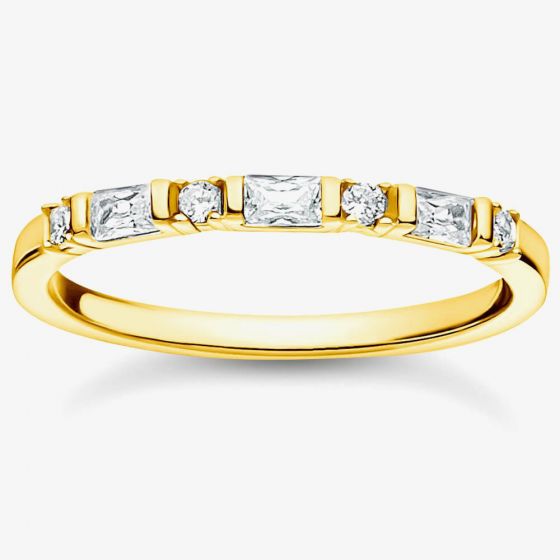THOMAS SABO 18ct Yellow Gold Plated Cubic Zirconia Ring TR2348-414-14