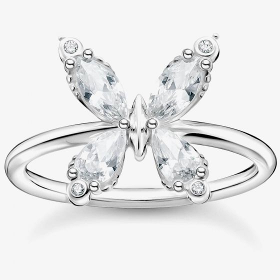 THOMAS SABO Sterling Silver Cubic Zirconia Butterfly Ring TR2356-051-14