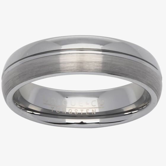 Unique Matte Polished Tungsten 6mm Ring TUR-65