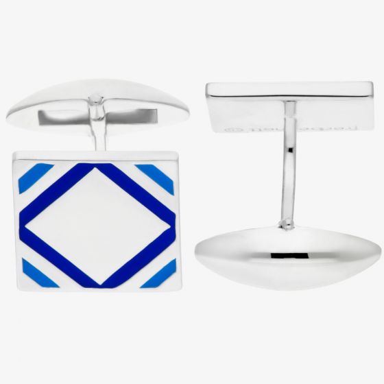 Fred Bennett Stainless Steel Blue Cufflinks V499