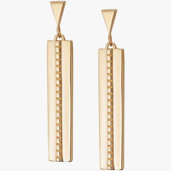 Daisy London Palms 18ct Gold Plated Palm Ridge Drop Earrings WE12_GP