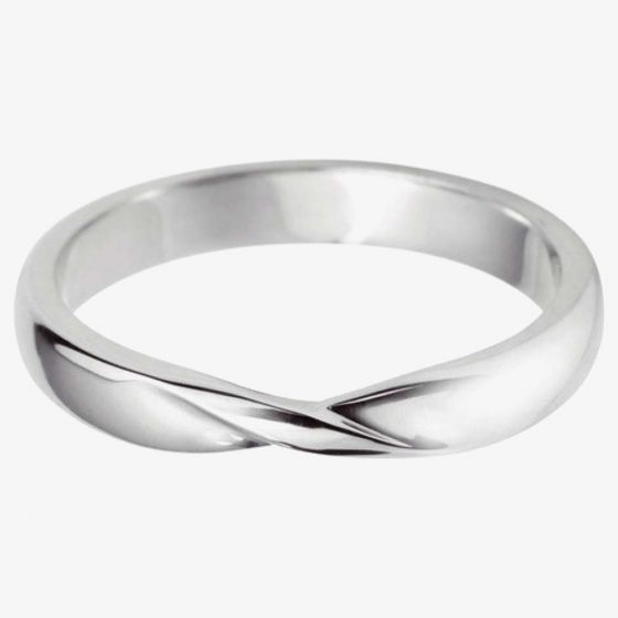 18ct White Gold Twisted Ribbon Wedding Ring WS23(2.3) 18W