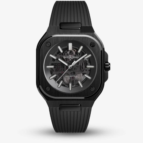 Bell & Ross BR05 Skeleton Rubber Strap Watch BR05A-BL-SK-CE/SRB