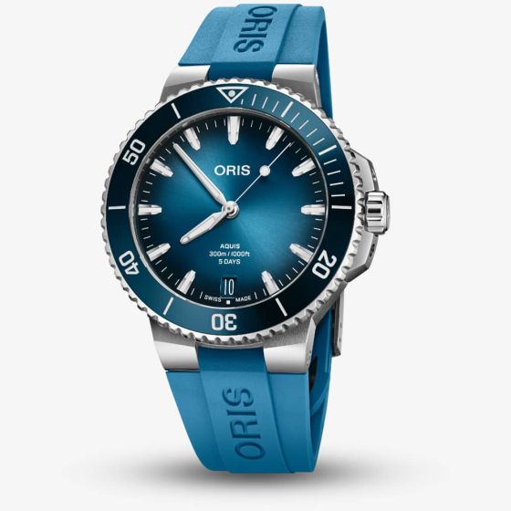 Oris Aquis Blue Rubber Strap Watch 01 400 7790 4135-07 4 23 45EB