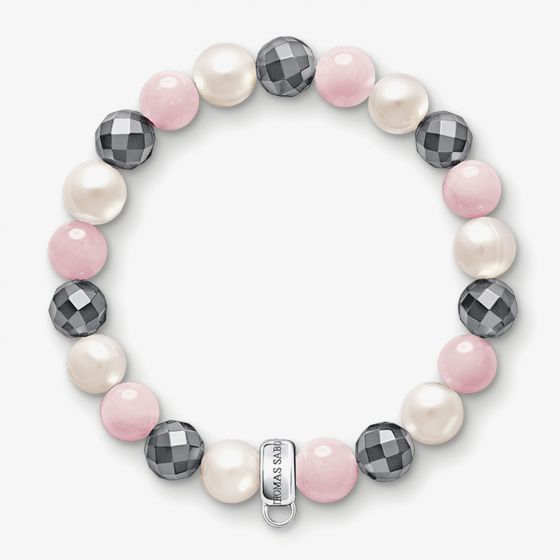 THOMAS SABO Sterling Silver Rose Quartz  Freshwater Pearl Bracelet  X0188-581-7