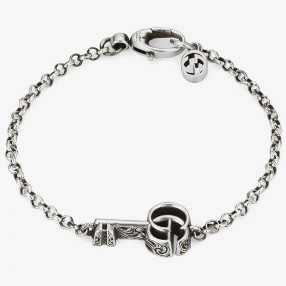 Gucci GG Marmont Silver Oxidised Key Bracelet YBA6322070010