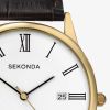 Sekonda Classic Brown Leather Strap Watch 3676