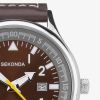 Sekonda Classic Aviator Brown Leather Strap Watch 3882